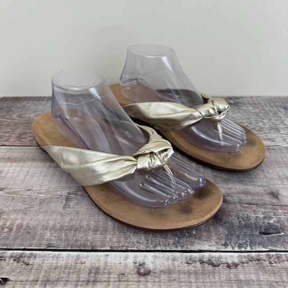 Vionic Gold and Tan Women's Sandals - Picture 1 of 11